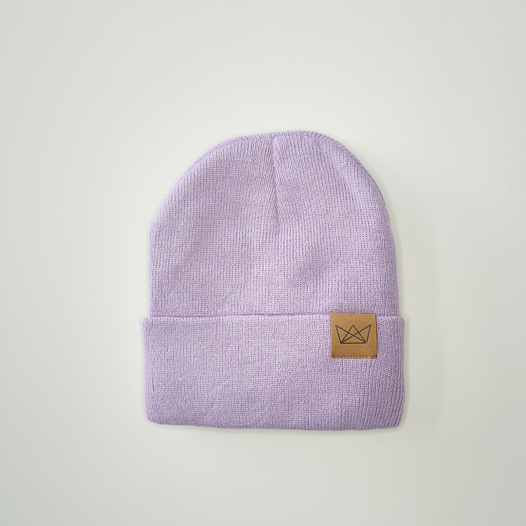 Kids Satin Lined Crown Beanie - Lilac