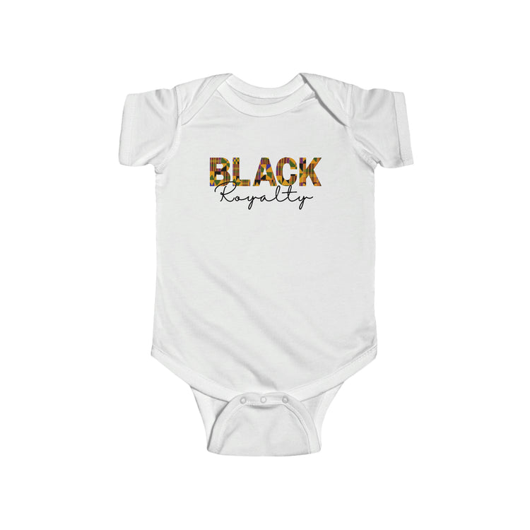 Baby Unisex Kente Letter Black Royalty SS Bodysuit