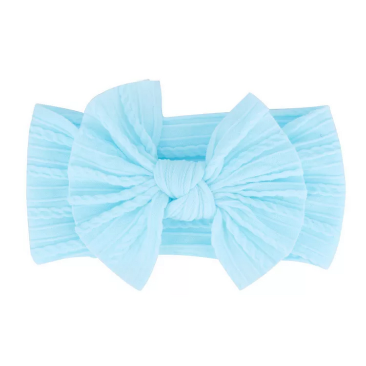 Twisted Bow Headband - Light Blue